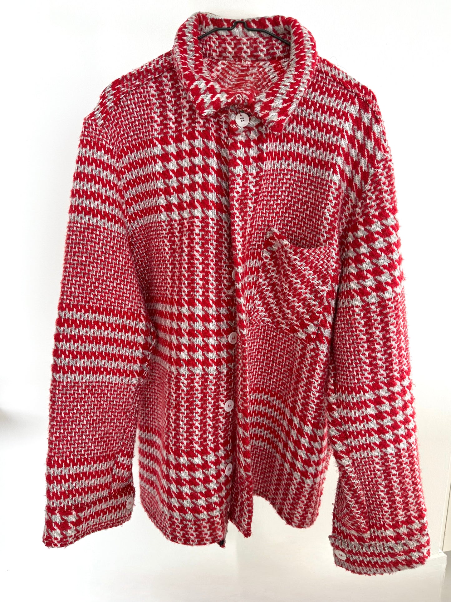Red, Grey & White Wool Shirt