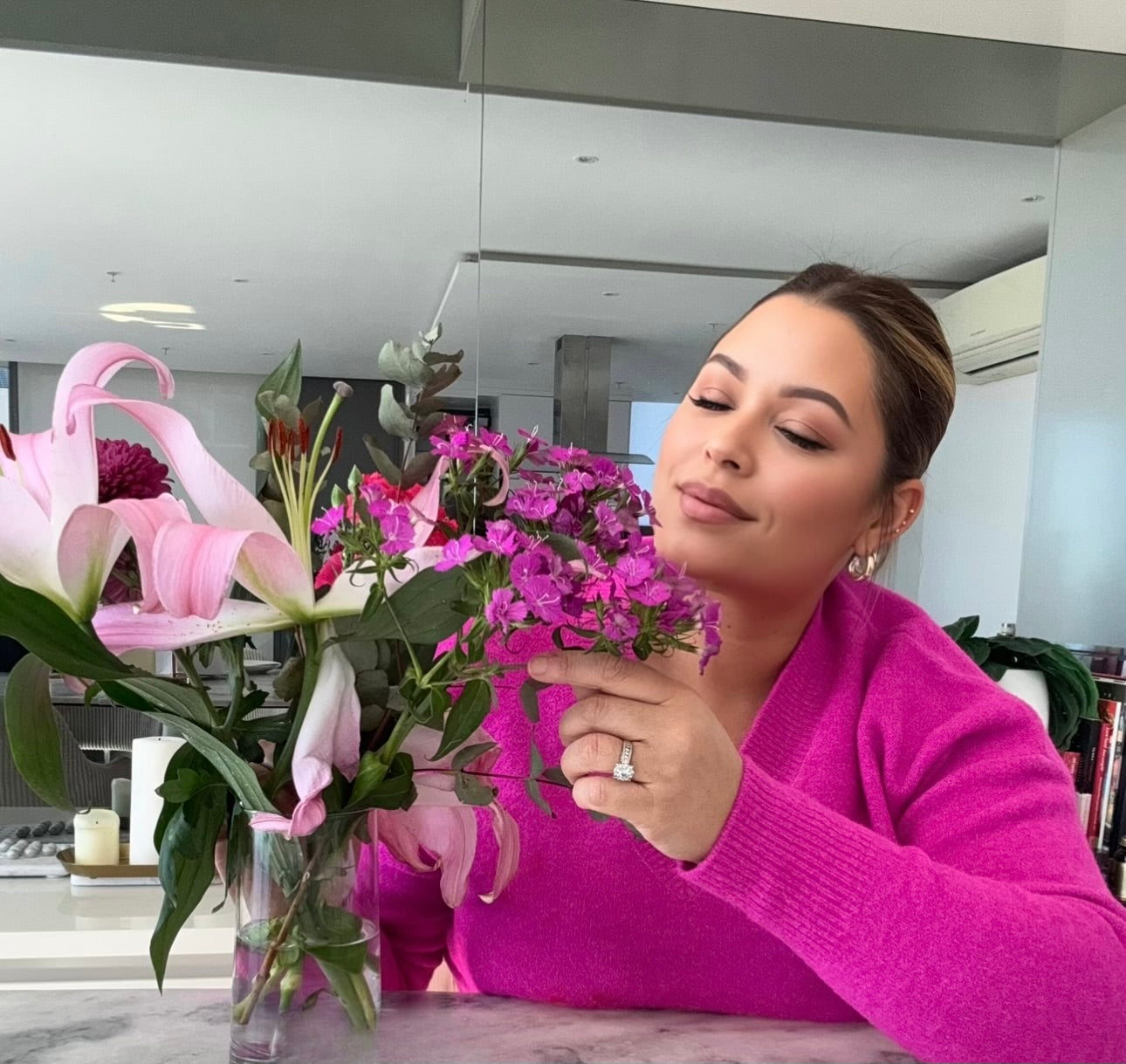 Soft Knit V-Neck in Dark Mauve