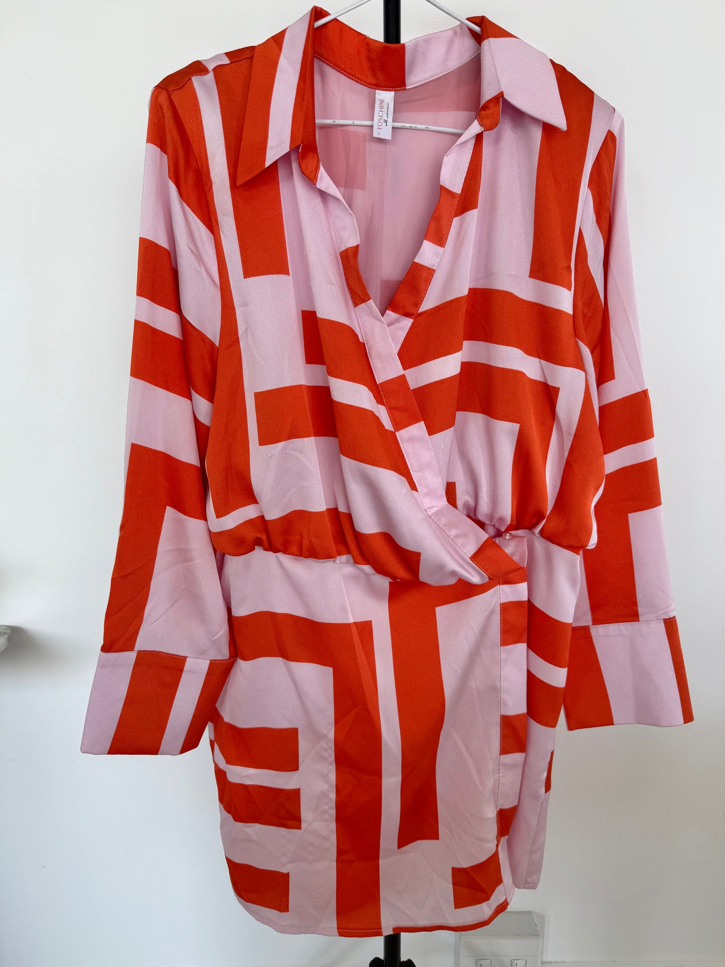 Orange & Pink Long Sleeve Dress