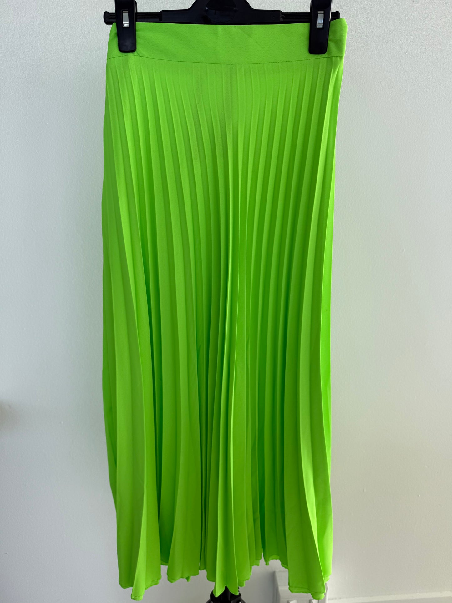 Bright Green Pleated Skirt