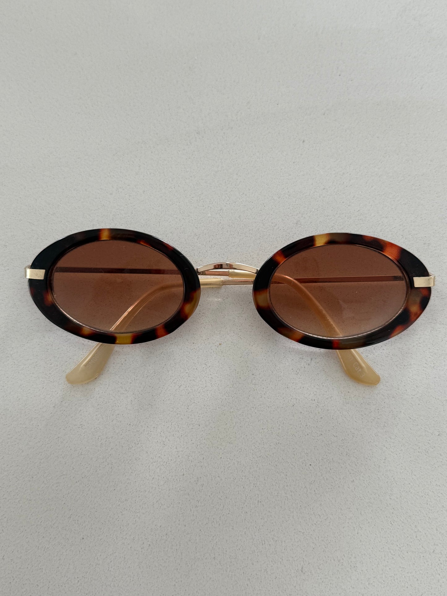 Oval Sunglasses with Gold trim