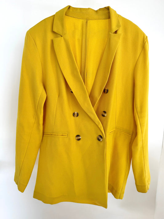 Dark Yellow Double Breast Blazer