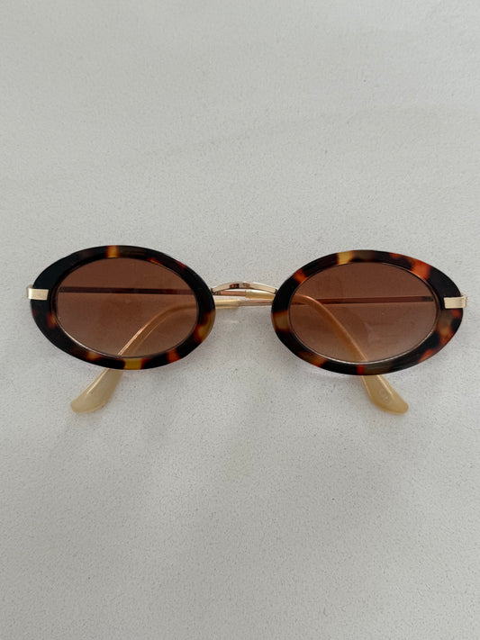Oval Sunglasses with Gold trim